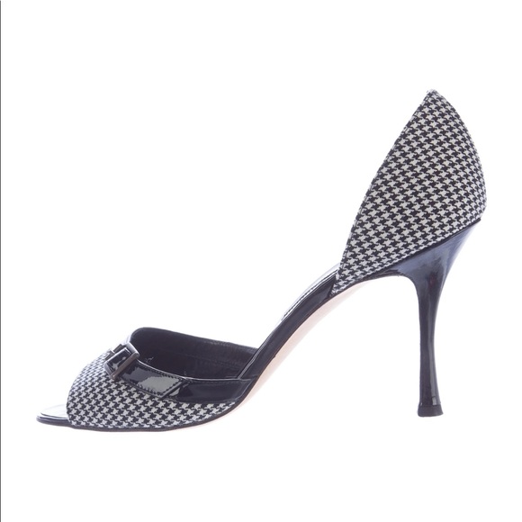 Manolo Blahnik D'orsay pumps, houndstooth with black patent leather size 36 - Picture 5 of 6